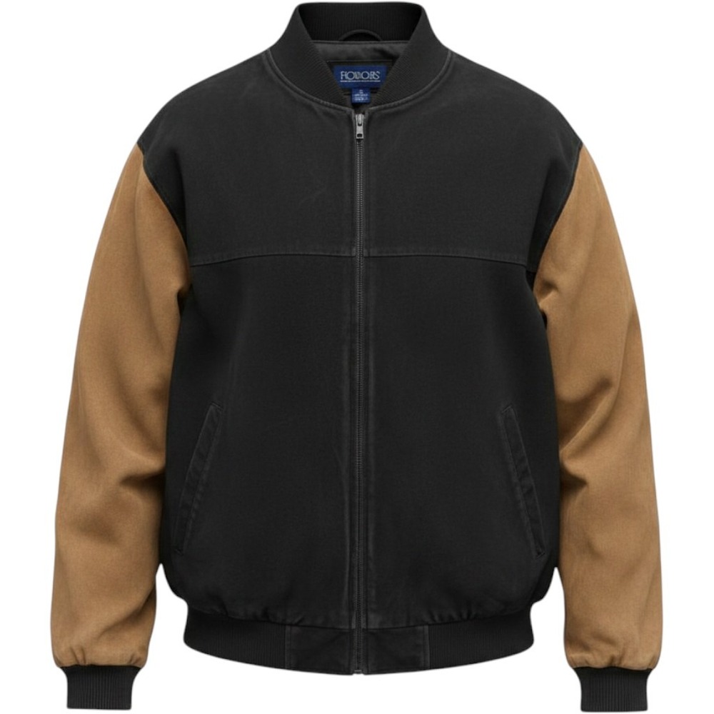 Honors Mens‎ XXL Genuine Leather Bomber Jacket Brown Tan Two Tone Full Zip READ